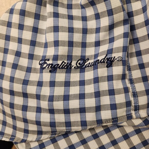 English Laundry Shirt Long Sleeve Button Up Flip Cuff Mens Size 15.5 32/33 - Picture 11 of 16